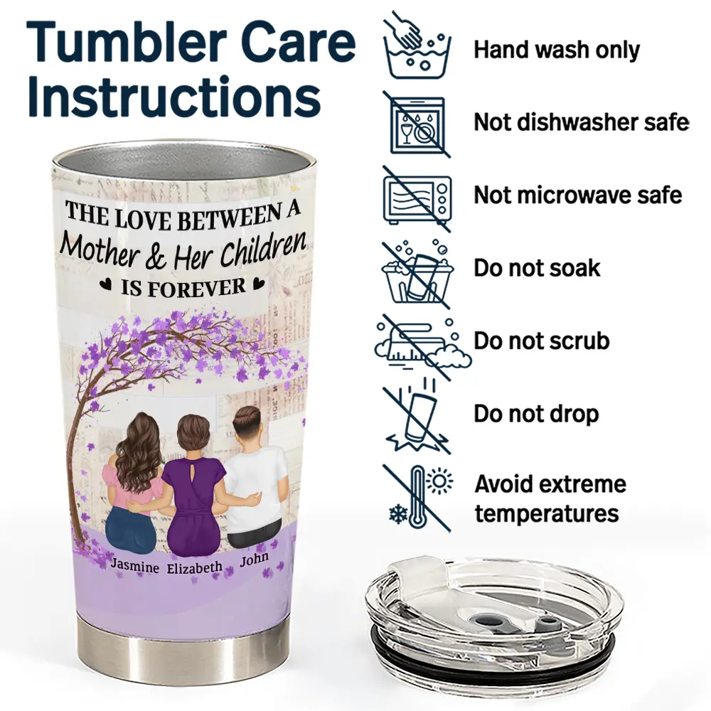 Gift For Women,Gift For Mother,Single Mom,Mom - Daughters (Adult),Mom - Daughters (Young),Mom - Sons,Mom - Children,Love - The Love Between A Mother & Her Daughters Sons - Personalized Tumbler