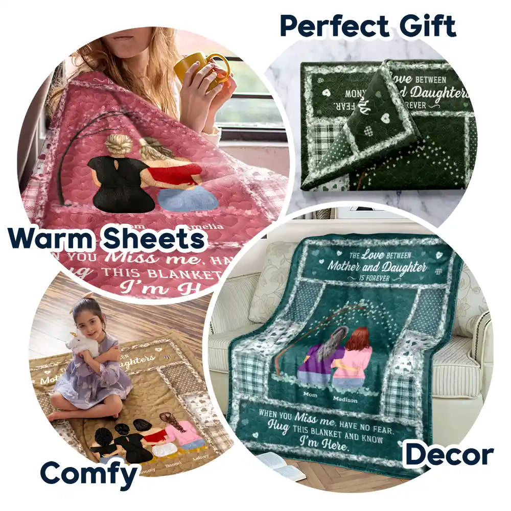 Gift For Women,Gift For Mother,Mom,Daughters,Gift For Daughter,Love - The Love Between Mother And Daughters - Personalized Fleece Blanket, Sherpa Blanket