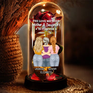 Gift For Mother,Mom - Daughters (Adult),Happy - The Love Between Mother & Daughter - Personalized Everlasting Rose Dome Lamp