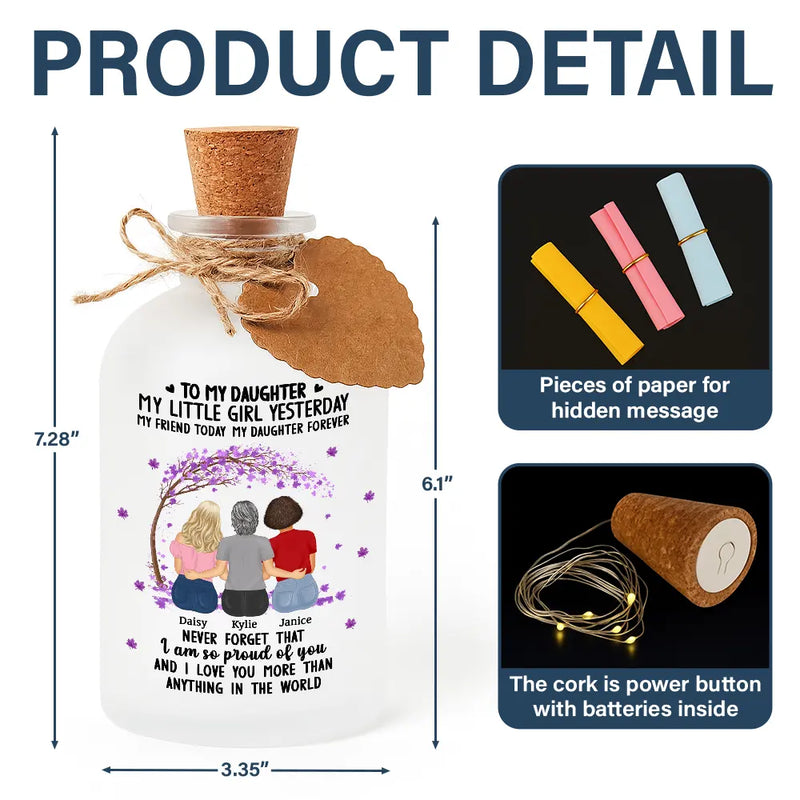 Gift For Mother,Mom - Daughters (Adult),Happy - The Love Between Mother & Daughter - Personalized Short Bottle Light