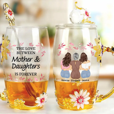 Glass Flower Tea Cup