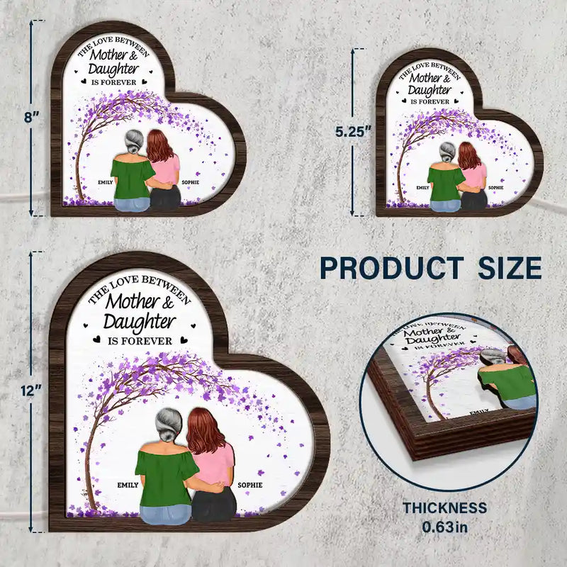 Gift For Mother,Mom - Daughters (Adult),Love - The Love Between Mother & Daughters Is Forever - Personalized LED Light Wooden Plaque