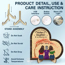 Gift For Mother,Mom - Daughters (Adult),Love - The Love Between Mother & Daughters Is Forever - Personalized LED Light Wooden Plaque