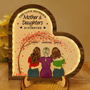 Gift For Mother,Mom - Daughters (Adult),Love - The Love Between Mother & Daughters Is Forever - Personalized LED Light Wooden Plaque