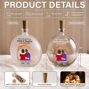 Sentimental,Christmas,Gift For Mother,Vector - The Love Between Mother & Daughters Is Forever - Personalized Round Flat Bottle Light