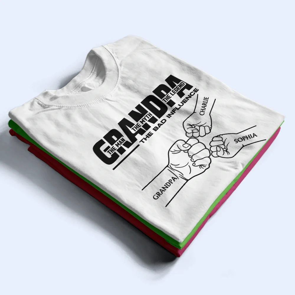 Gift For Father,Happy,Gift For Grandpa - The Man The Myth - Personalized T Shirt