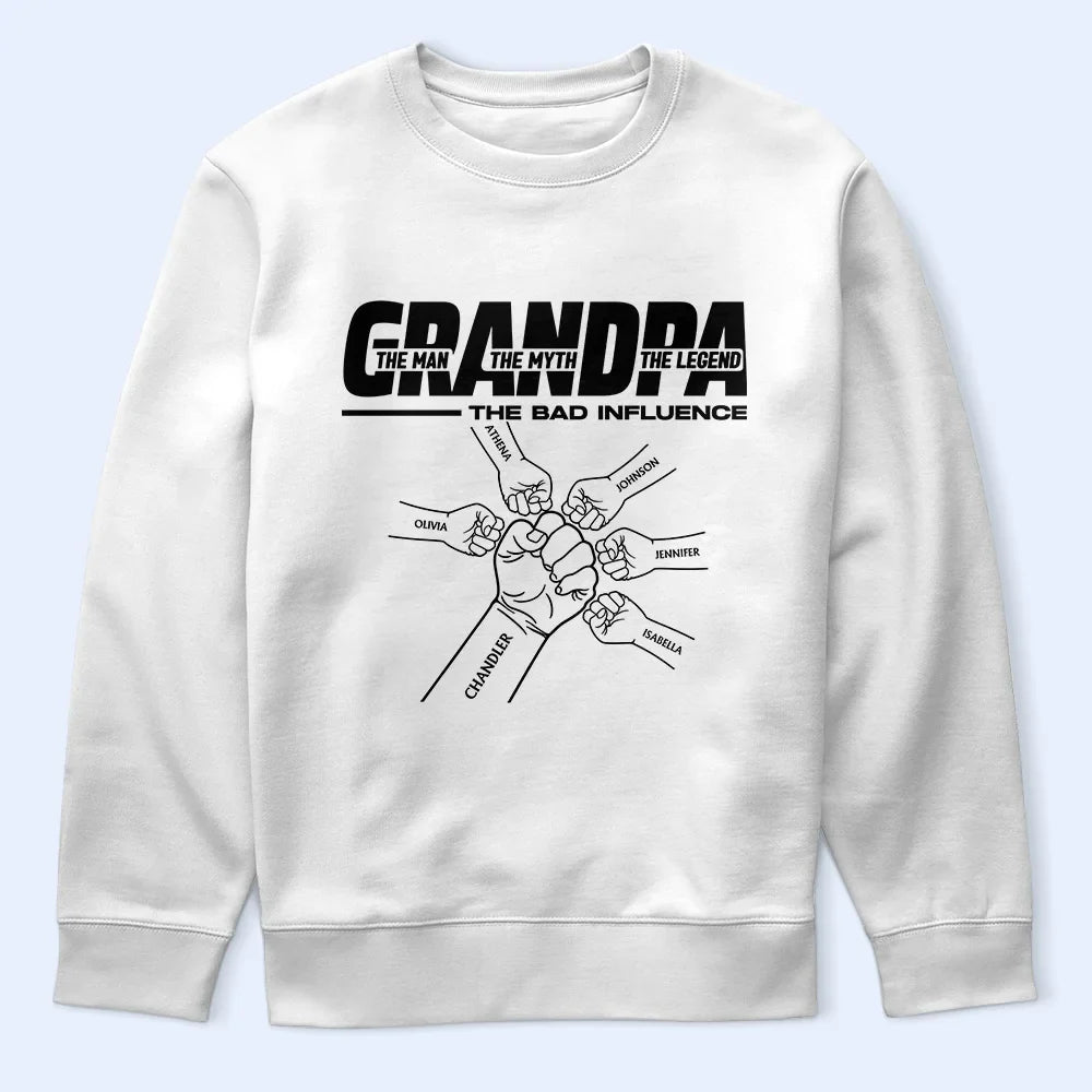 Gift For Father,Happy,Gift For Grandpa - The Man The Myth - Personalized T Shirt