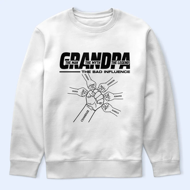 Gift For Father,Happy,Gift For Grandpa - The Man The Myth - Personalized T Shirt