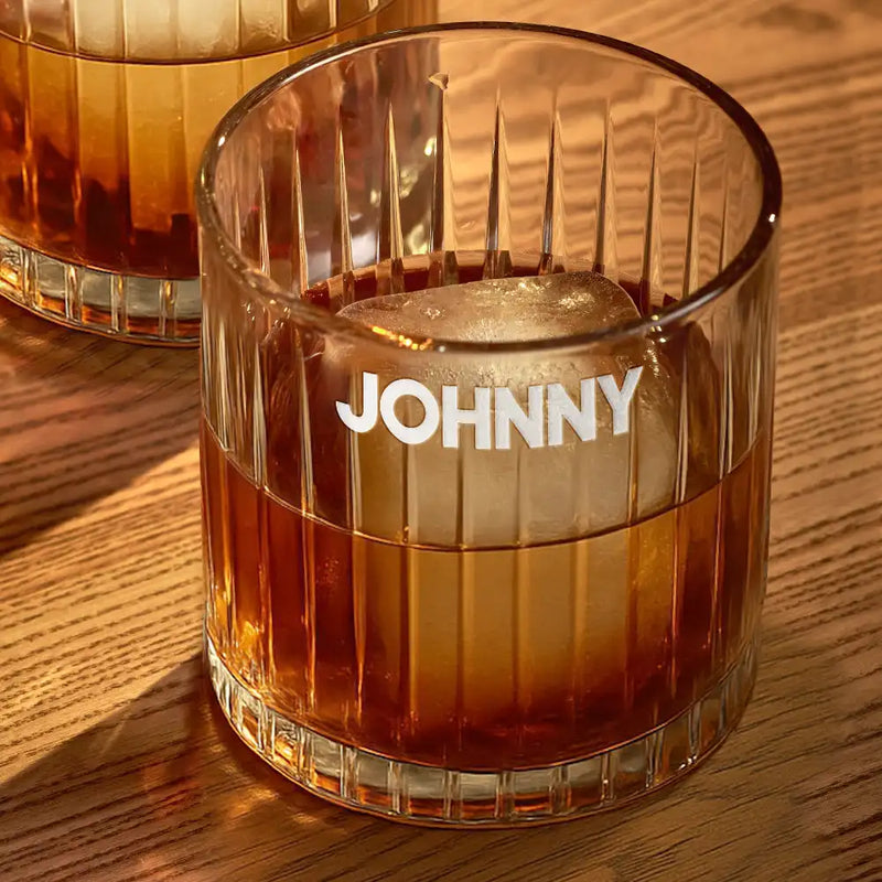 Gift For Father,Happy,Gift For Grandpa - The Man The Myth The Legend - Personalized Rocks Whiskey Glass