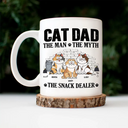 Cat Dad,Pet Lovers,Gift For Father,Playful,Vector - Cat Dad The Man The Myth The Snack Dealer - Personalized Mug