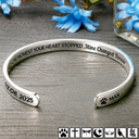 Memorial,Pet Lovers,Pet Mom,Pet Dad,Cat Lovers,Cat Mom,Cat Dad,Dog Lovers,Dog Mom,Dog Dad,Sad - The Moment Your Heart Stopped - Personalized Bangle Bracelet Cuff