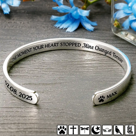 Le moment où votre cœur s'est arrêté - Bracelet manchette personnalisé