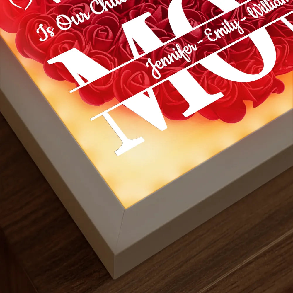 Gift For Wife, Love - The Only Thing Better Is Our Children Having You As Their Mom - Personalized LED Light Flower Shadow Box