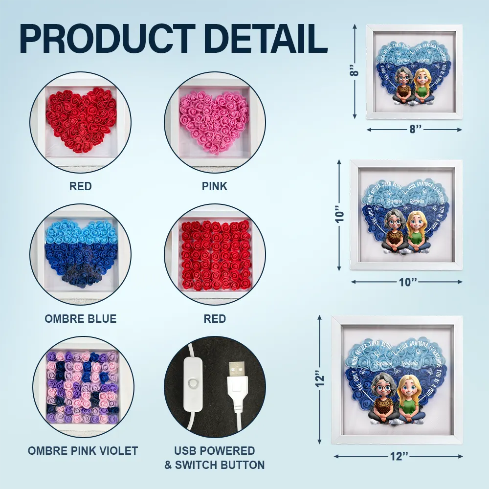 Gift For Mother,Gift For Grandma,Gift For Daughter,Mom - Daughters (Adult),Love - The Only Thing Better Than Being Your Mom - Personalized LED Light Flower Shadow Box