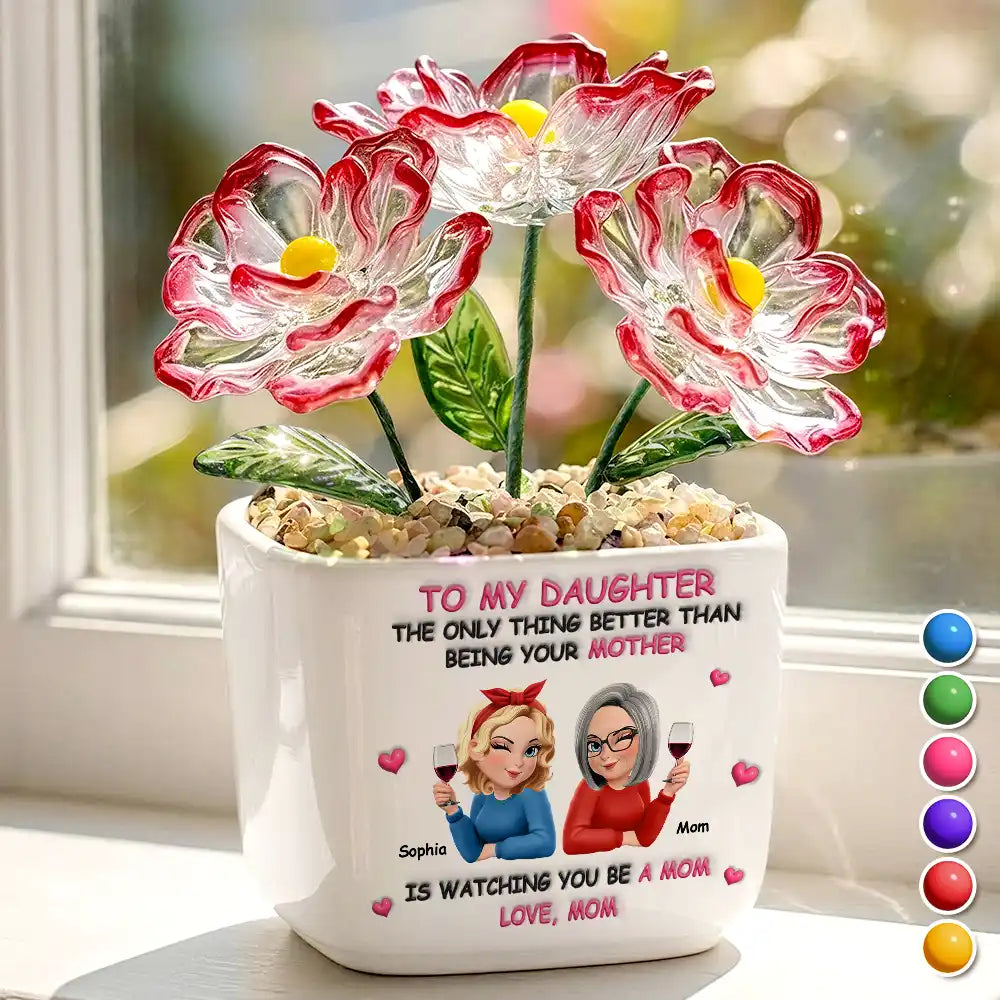 The Only Thing Better Than Being Your Mother - Personalized Glass Flower Plant Pot