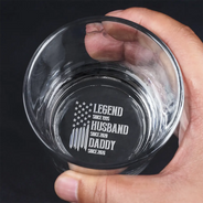 Gift For Father,Gift For Grandpa,Independence Day,Gift For Husband,Afro Dad,Non-Eng,Icon,Proud - The Original Legend Legend Husband Daddy Grandpa - Personalized Engraved Whiskey Glass