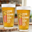 Gift For Father,Gift For Grandpa,Independence Day,Gift For Husband,Afro Dad,Non-Eng,Icon,Proud - The Original Legend Legend Husband Daddy Grandpa - Personalized Beer Glass
