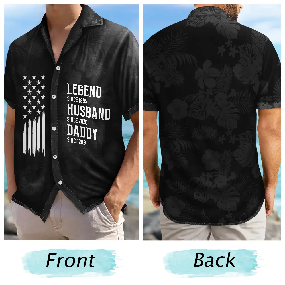 Independence Day,Gift For Grandpa,Proud,Icon - The Original Legend Legend Husband Daddy Grandpa - Personalized Hawaiian Shirt