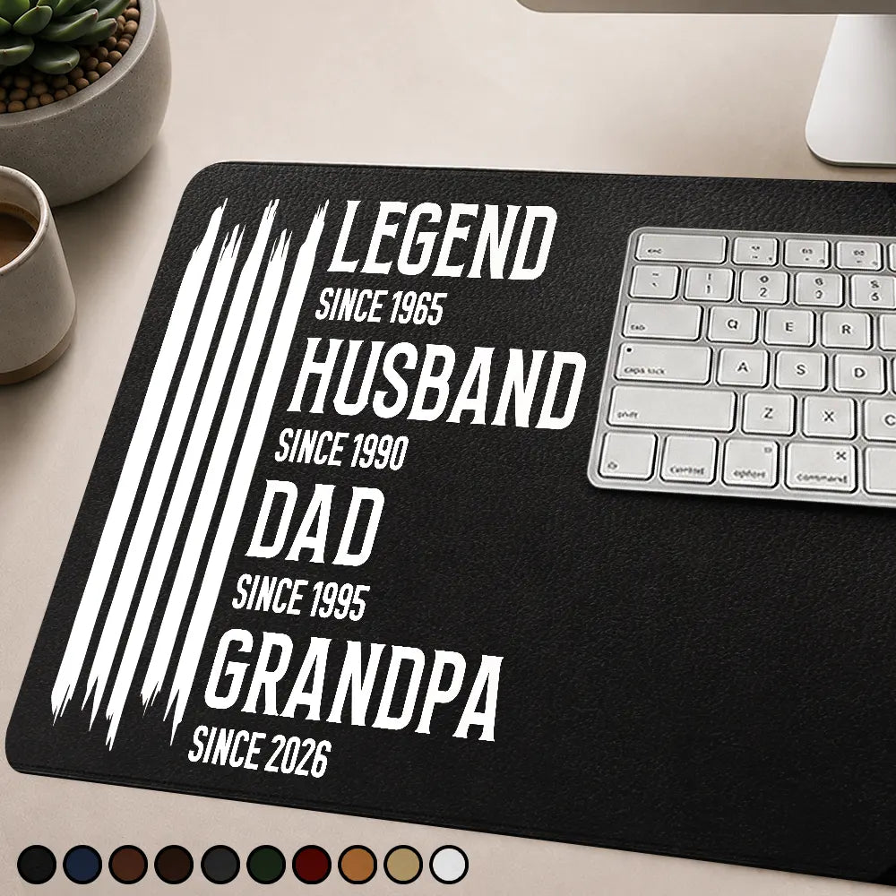 The Original Legend Legend Husband Daddy Grandpa - Personalized Leather Desk Mat