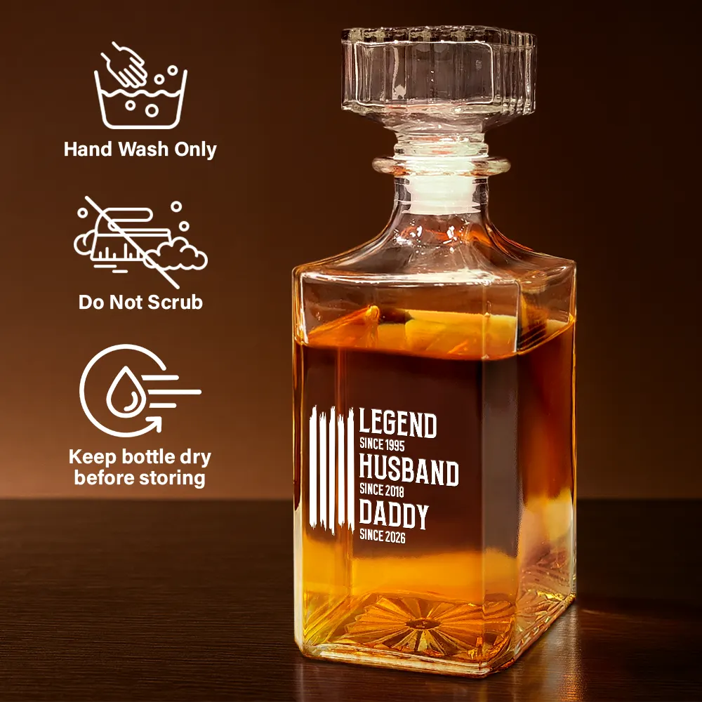 Gift For Grandpa,Dad's Hobby,Afro Dad,Gift For Men,Independence Day,Happy,Top Market - The Original Legend Legend Husband Daddy Grandpa - Personalized Square Whiskey Bottle