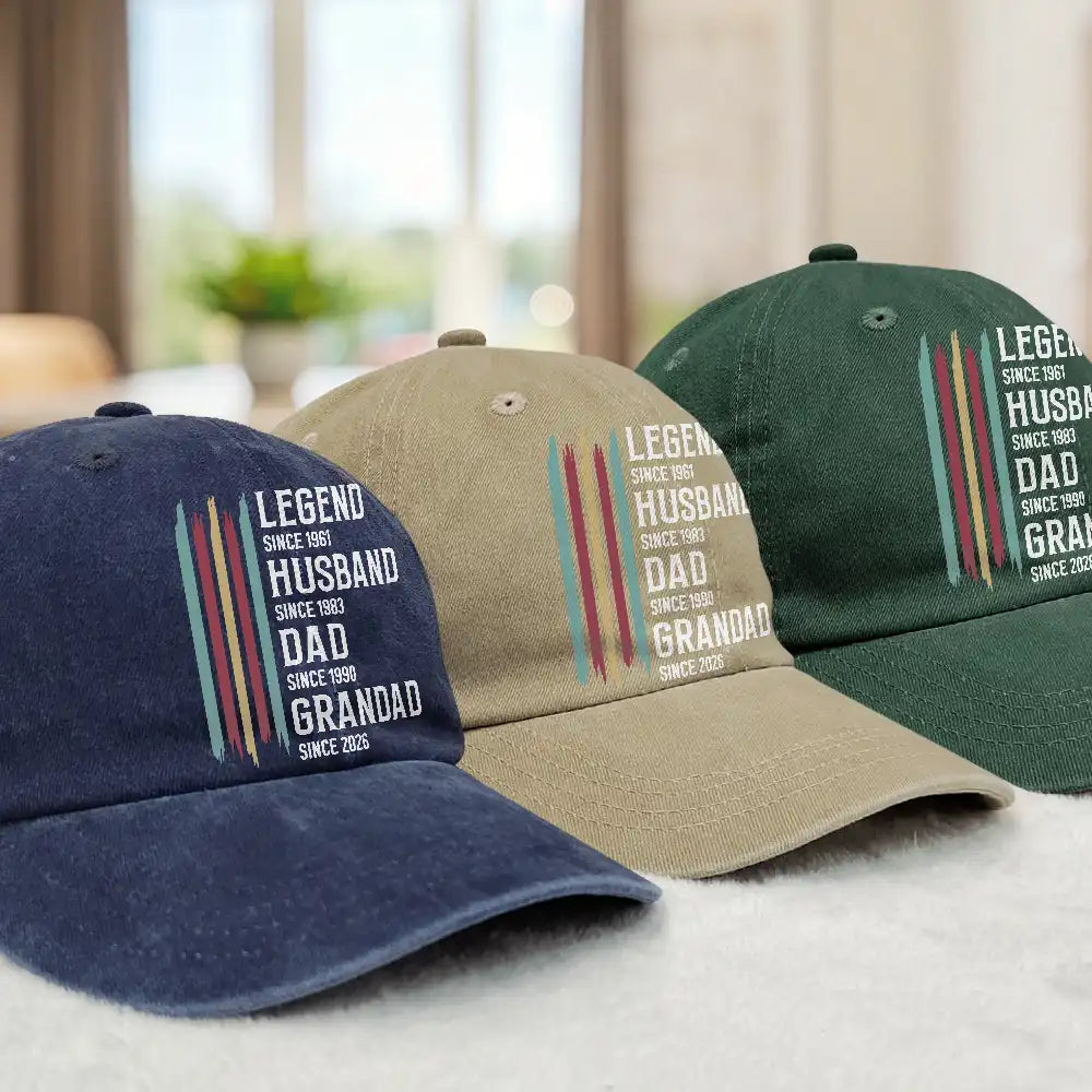 Gift For Grandpa,Dad's Hobby,Afro Dad,Gift For Men,Independence Day,Happy,Top Market - The Original Legend Legend Husband Daddy Grandpa - Personalized Vintage Washed Denim Cap