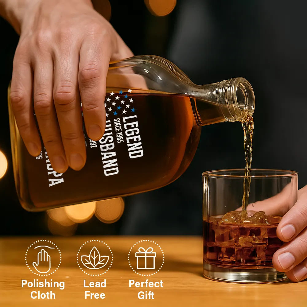 Gift For Grandpa,Dad's Hobby,Afro Dad,Gift For Men,Independence Day,Happy,Top Market - The Original Legend Legend Husband Daddy Grandpa - Personalized Whiskey Bottle