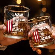 Gift For Grandpa,Dad's Hobby,Afro Dad,Gift For Men,Independence Day,Happy,Top Market - The Original Legend Legend Husband Daddy Grandpa - Personalized Whiskey Glass