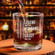 Gift For Grandpa,Dad's Hobby,Afro Dad,Gift For Men,Independence Day,Happy,Top Market - The Original Legend Legend Husband Daddy Grandpa - Personalized Whiskey Glass