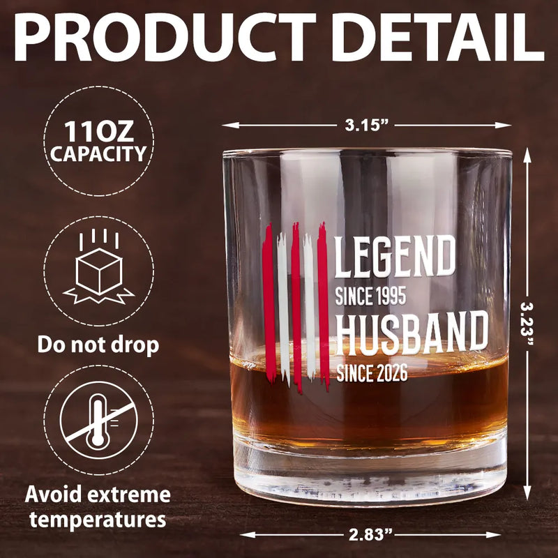Gift For Grandpa,Dad's Hobby,Afro Dad,Gift For Men,Independence Day,Happy,Top Market - The Original Legend Legend Husband Daddy Grandpa - Personalized Whiskey Glass