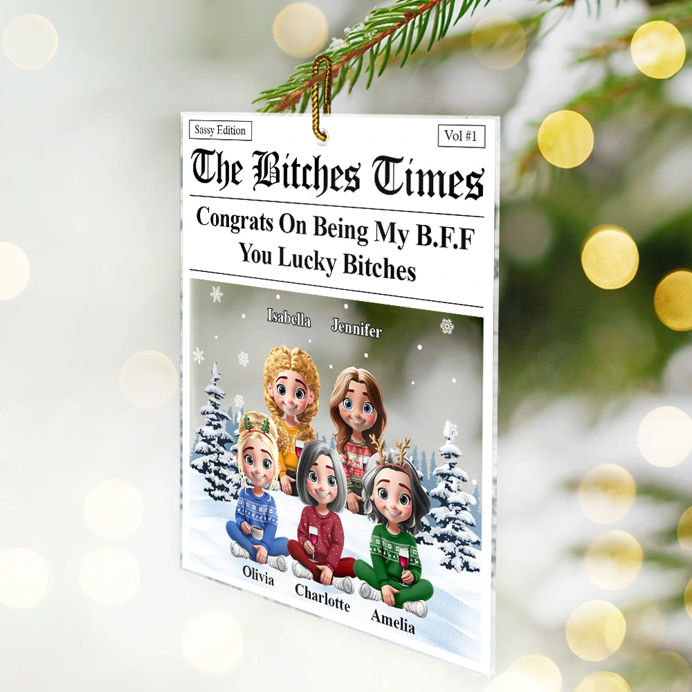Christmas,Gift For Bestie,Funny - The Times Congrats On Being My Bestie - Personalized Custom Shaped Acrylic Ornament
