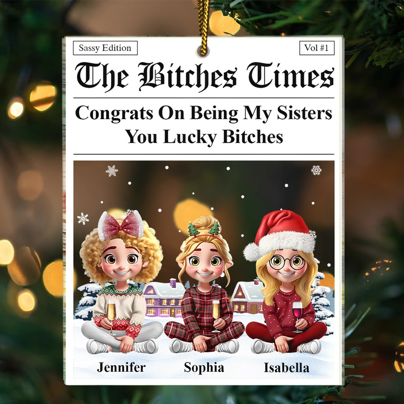 Christmas,Gift For Bestie,Funny - The Times Congrats On Being My Bestie - Personalized Custom Shaped Acrylic Ornament