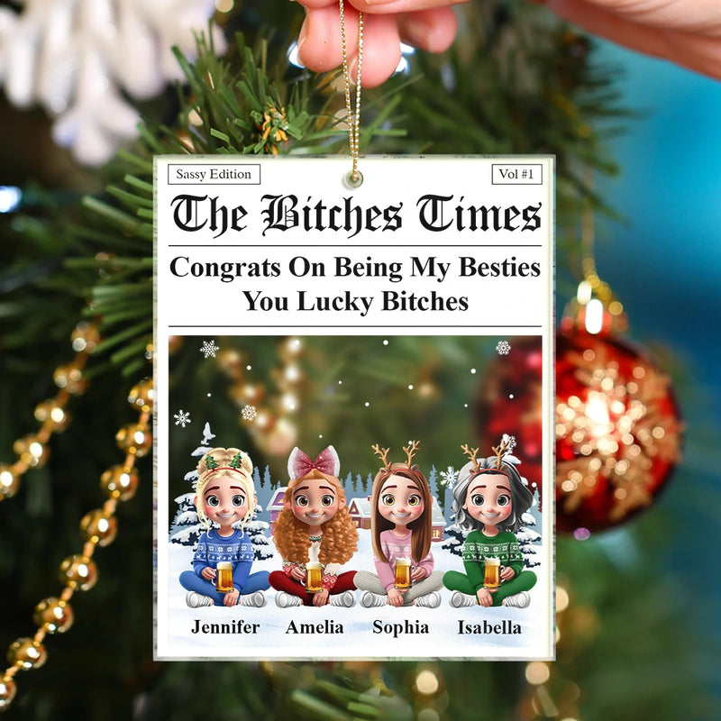 Christmas,Gift For Bestie,Funny - The Times Congrats On Being My Bestie - Personalized Custom Shaped Acrylic Ornament