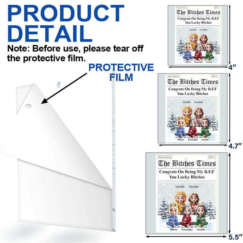 Christmas,Gift For Bestie,Funny - The Times Congrats On Being My Bestie - Personalized Custom Shaped Acrylic Ornament