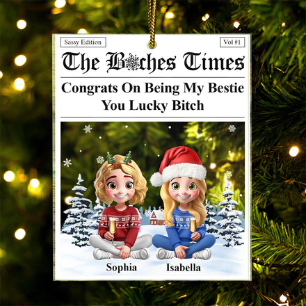 The Times Congrats On Being My Bestie - Personalized Custom Shaped Acrylic Ornament