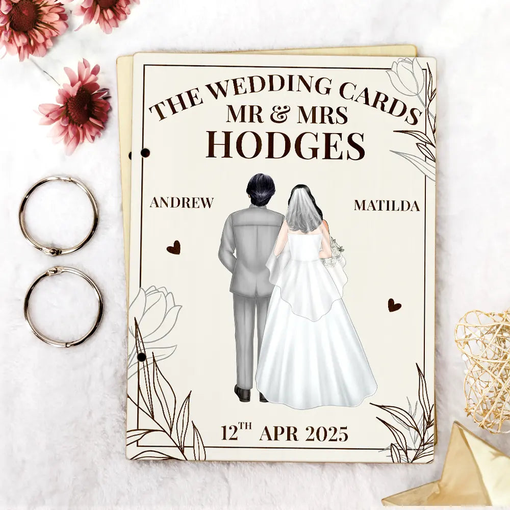 Wedding, Gift For Couples, Gift For Husband, Gift For Wife, Love - The Wedding Cards Of Mr & Mrs - Personalized Card Keeper, Card Holder
