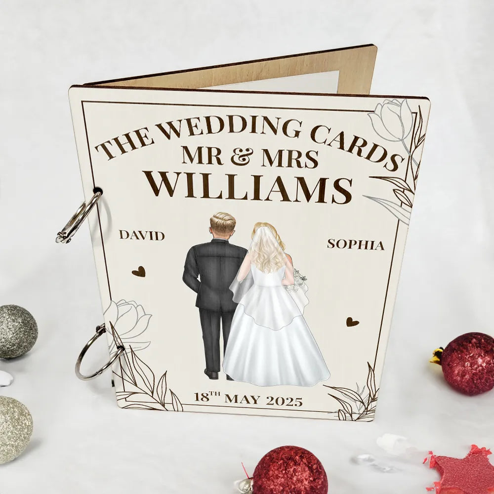 Wedding, Gift For Couples, Gift For Husband, Gift For Wife, Love - The Wedding Cards Of Mr & Mrs - Personalized Card Keeper, Card Holder