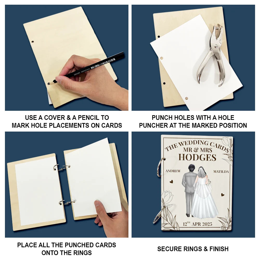 Wedding, Gift For Couples, Gift For Husband, Gift For Wife, Love - The Wedding Cards Of Mr & Mrs - Personalized Card Keeper, Card Holder