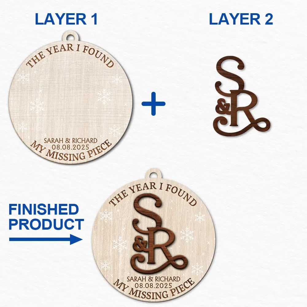 Christmas,Gift For Couples,Gift For Husband,Gift For Wife,Gift For Boyfriend,Gift For Girlfriend,Love - The Year I Found My - Personalized 2-Layered Wooden Ornament