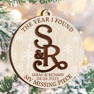 Christmas,Gift For Couples,Gift For Husband,Gift For Wife,Gift For Boyfriend,Gift For Girlfriend,Love - The Year I Found My - Personalized 2-Layered Wooden Ornament