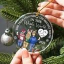 Christmas,Gift For Bestie,Happy - The Year I Found My Bestest Bestie - Personalized Circle Glass Ornament