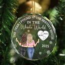 Christmas,Gift For Bestie,Happy - The Year I Found My Bestest Bestie - Personalized Circle Glass Ornament