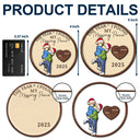 Christmas,Love,Gift For Couples,Gift For Husband,Gift For Wife,Gift For Boyfriend,Gift For Girlfriend,Anniversary - The Year I Found My Missing Piece Cartoon Kissing Couples - Personalized 2-Layered Wooden Ornament