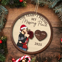 The Year I Found My Missing Piece Hugging Couple - Personalized 2-Layered Wooden Ornament
