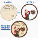 The Year I Found My Missing Piece Hugging Couple - Personalized 2-Layered Wooden Ornament