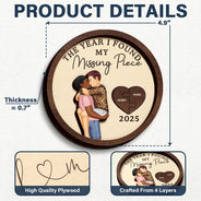 Gift For Husband, Gift For Wife, Gift For Boyfriend, Gift For Girlfriend, Custom Photo, Love, Gift For Couples - The Year I Found My Missing Piece Kissing Couples - Personalized 2-Layered Wooden Ring Dish
