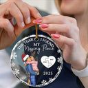 The Year I Found My Missing Piece Kissing Couples - Personalized Circle Glass Ornament