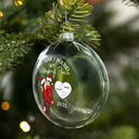 Love,Gift For Couples,Gift For Husband,Gift For Wife,Gift For Boyfriend,Gift For Girlfriend,Christmas - The Year I Found My Missing Piece Kissing Couples - Personalized Clear Flat Ball Ornament