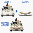 Love, Christmas, Gift For Wife, Gift For Husband, Gift For Couples, Married, Engaged, Wedding Anniversary - The Year We Became Mr & Mrs Couple In Car - Personalized 2-Layered Wooden Ornament