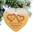 Gift For Couples,Gift For Husband,Gift For Wife,Gift For Boyfriend,Gift For Girlfriend,Anniversary,Wedding Anniversary,Love - The Year We Became Mr & Mrs Initial Letter - Personalized Heart Ceramic Ornament