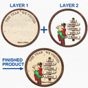 Gift For Couples,Gift For Husband,Gift For Wife,Gift For Boyfriend,Gift For Girlfriend,Travel,Christmas,Happy - The Year We Visited Travel Couple - Personalized 2-Layered Wooden Ornament